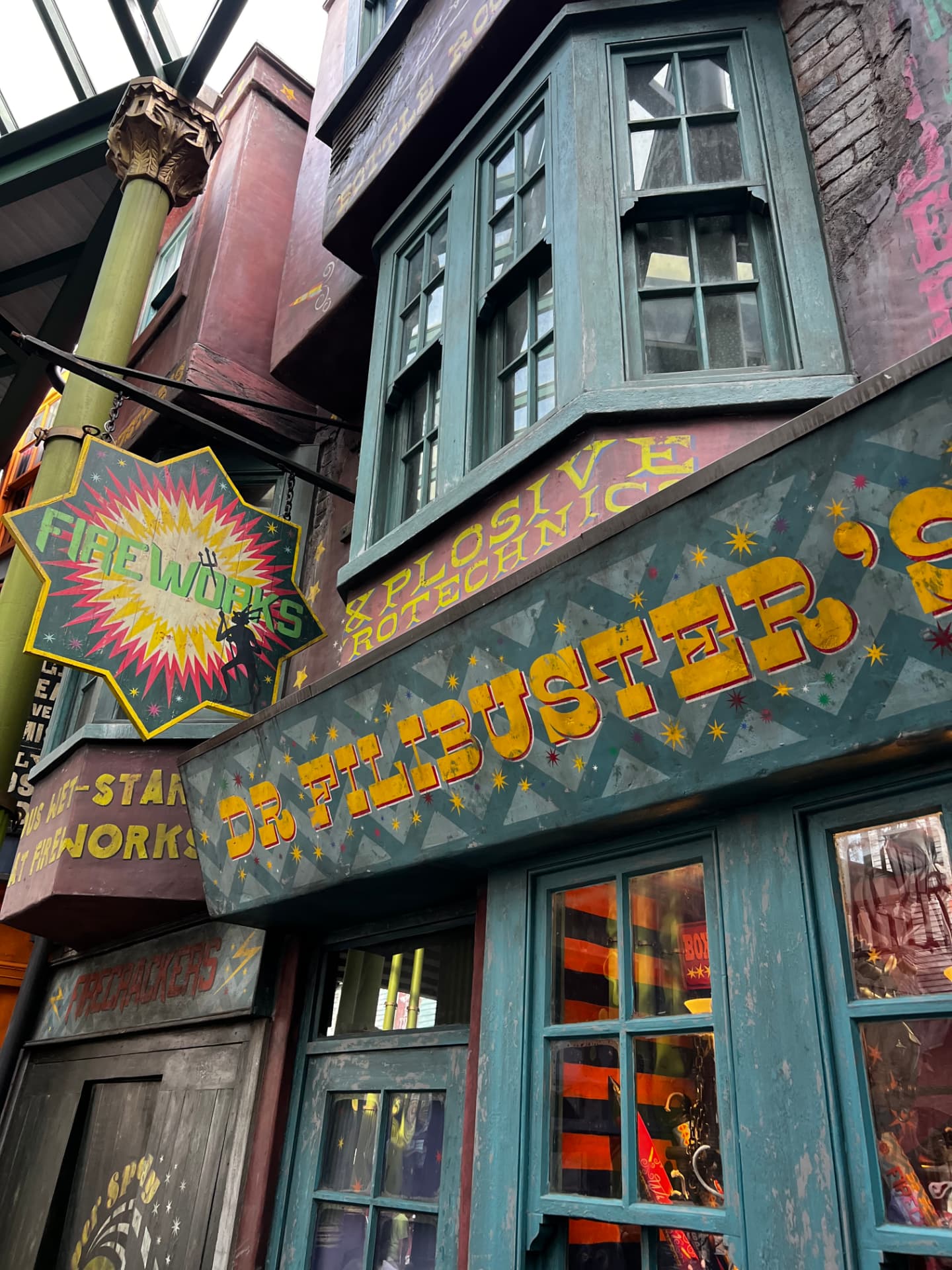 Dr. Filibuster's fireworks shop facade inside Diagon Alley at Universal Studios Florida