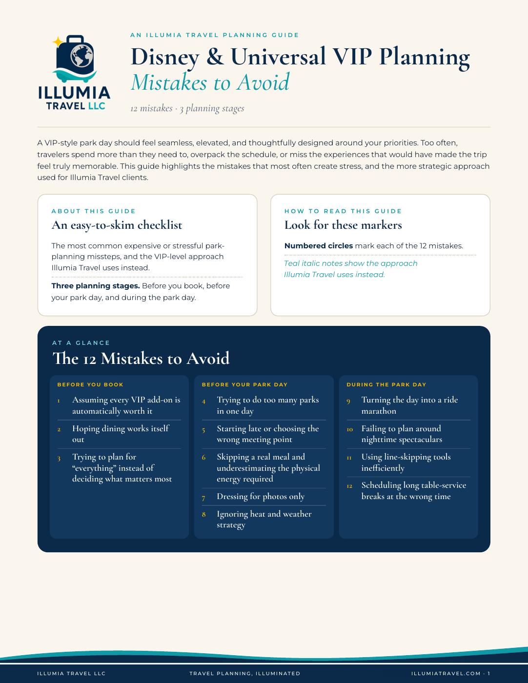 Cover of Disney & Universal VIP Planning: Mistakes to Avoid