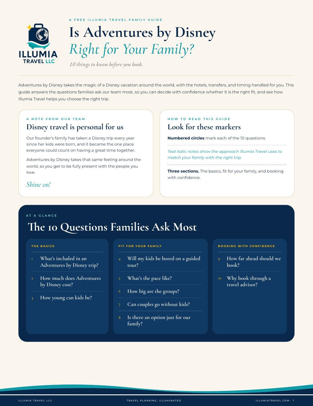 Cover of the free guide, Is Adventures by Disney Right for Your Family?